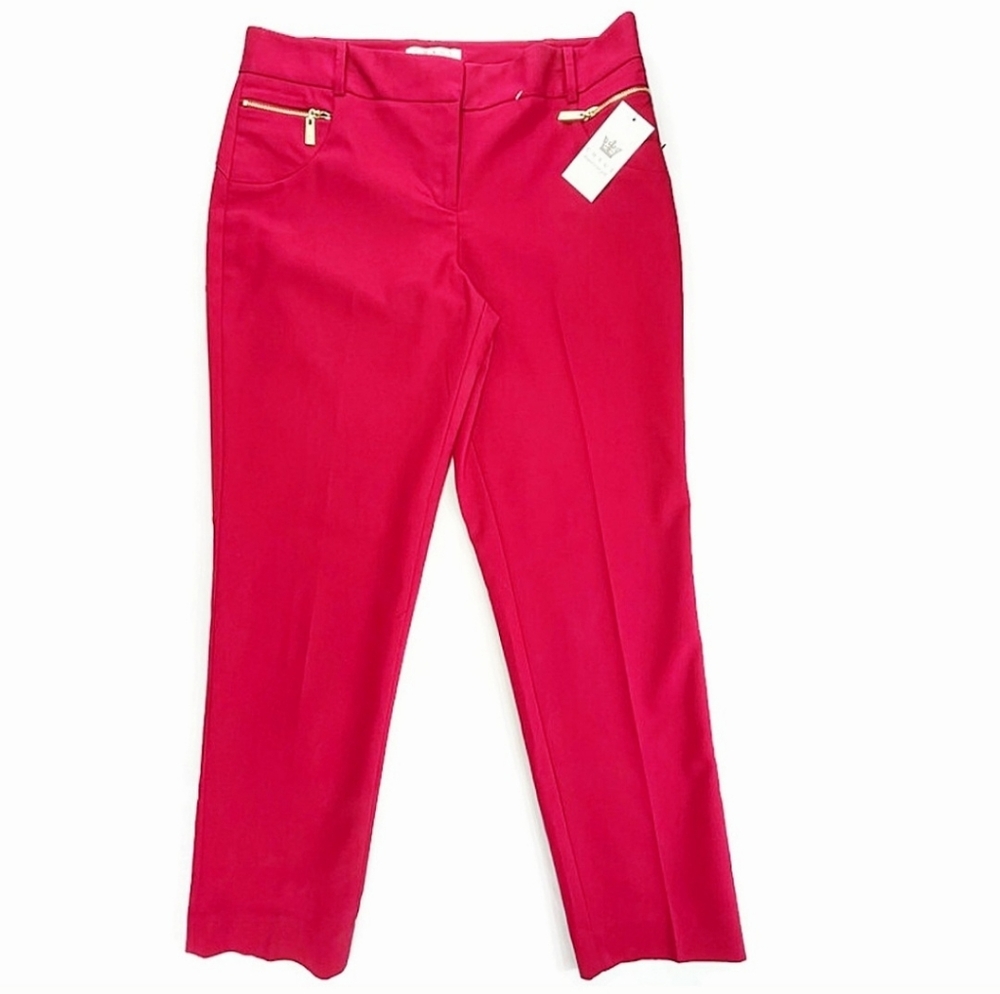 Chaus New York Womans Bold Casual Yacht Soiree Kawaii Pink Designer Pants